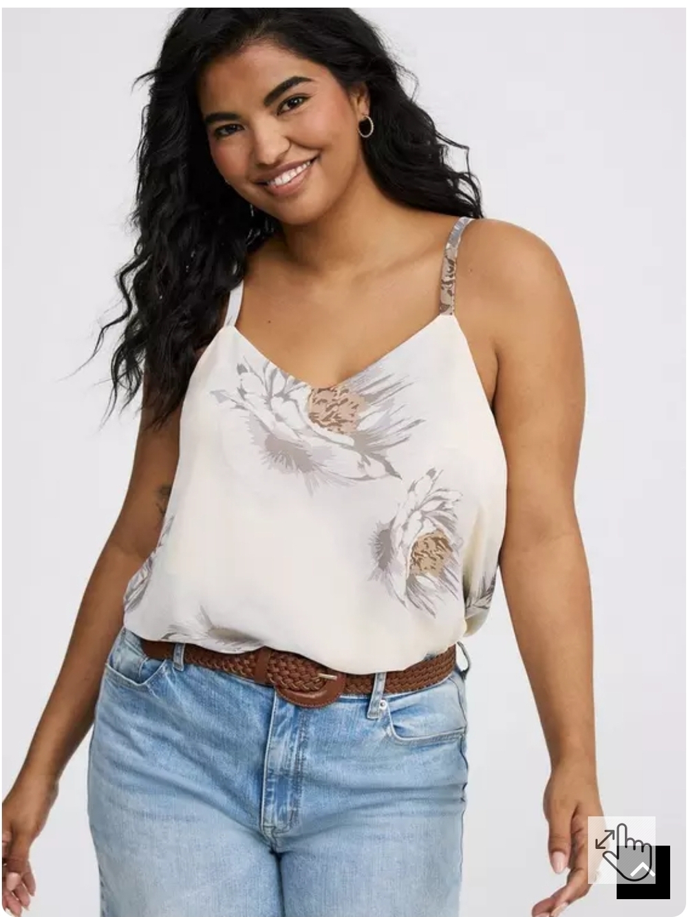 torrid Cream Floral Sophie Cami with Neutral Accents